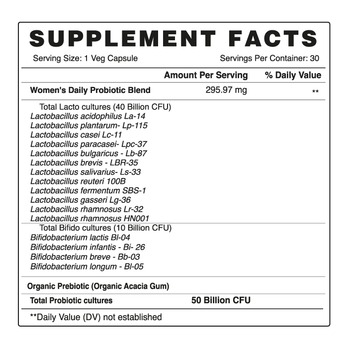Organic Earth - Probiotics Capsules For Women - 30pcs