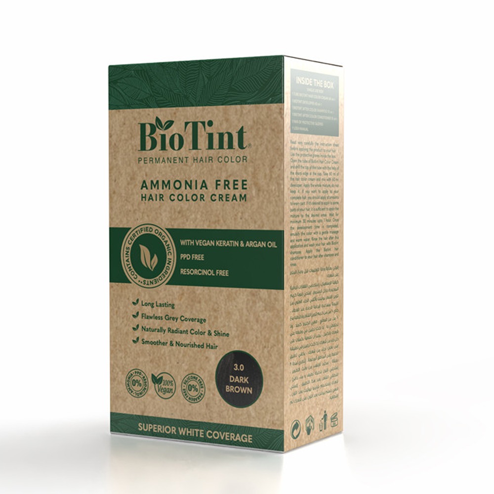 Biotint - Permanent Hair Colour Kit - 3.0 Dark Brown - 150 ml