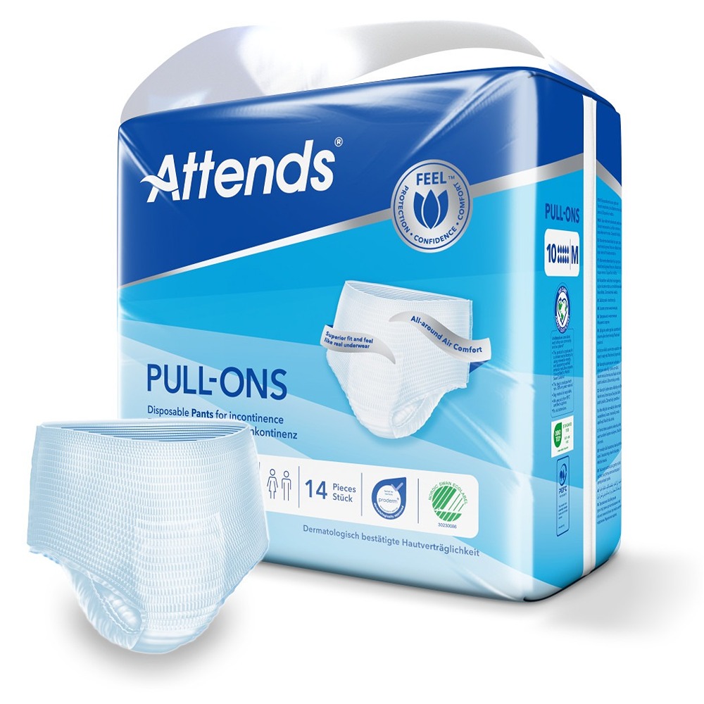 Attends - Feel Pull-Ons Disposable Incontinence Pants 10 - M - 14 Pcs