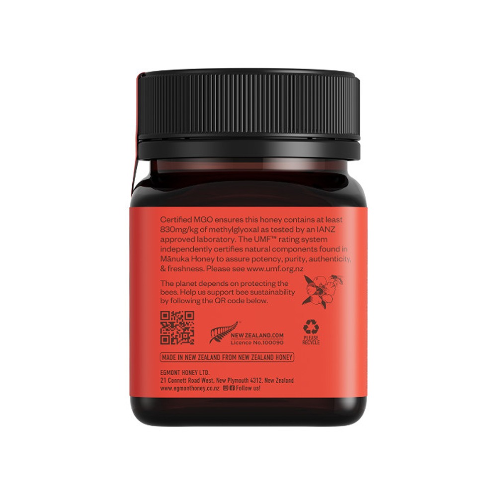 Egmont Honey - Raw Manuka Monofloral Honey - 20+ UMF & 830+ MGO - 250 gm
