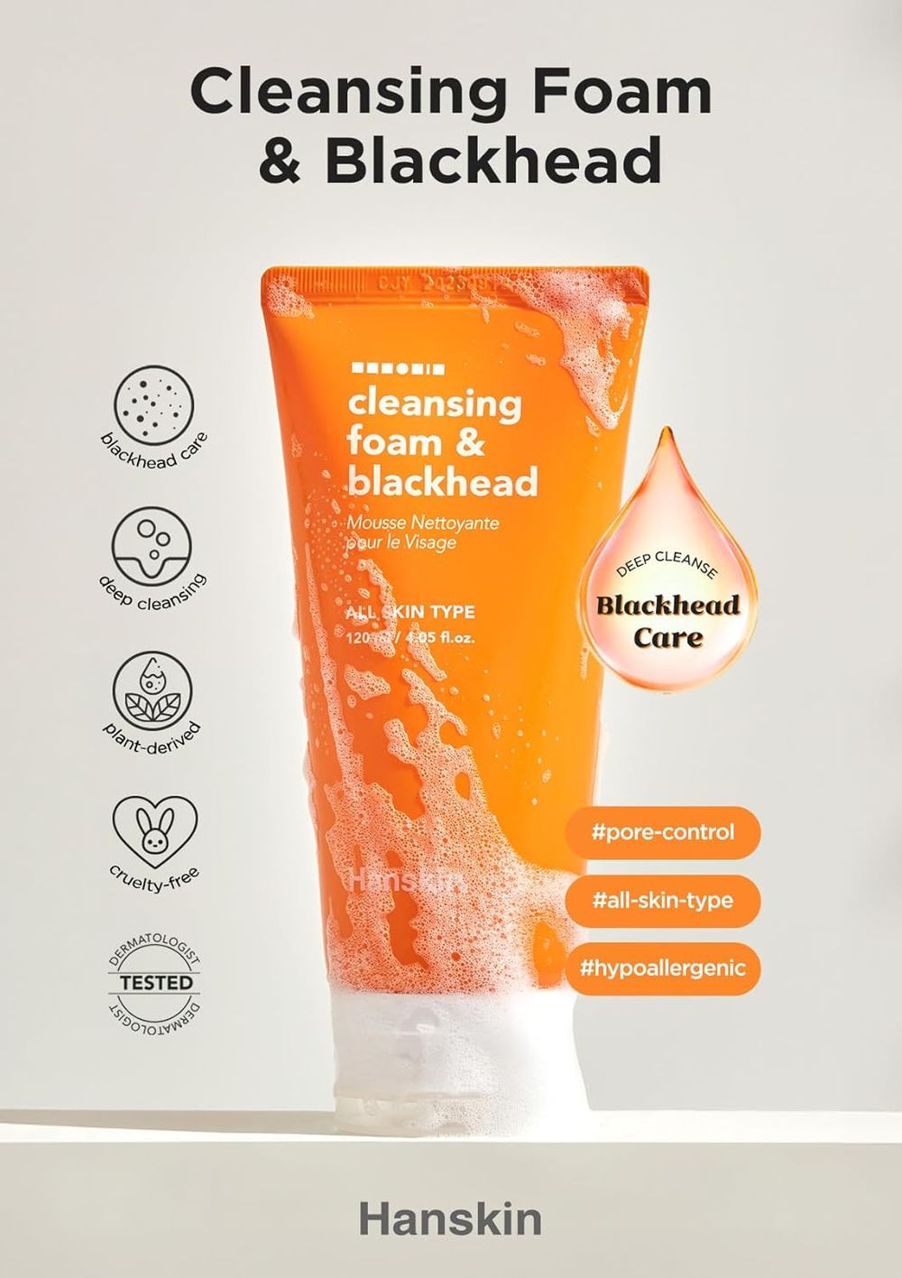 Hanskin - Cleansing Foam And Blackhead Mousse - 120 ml