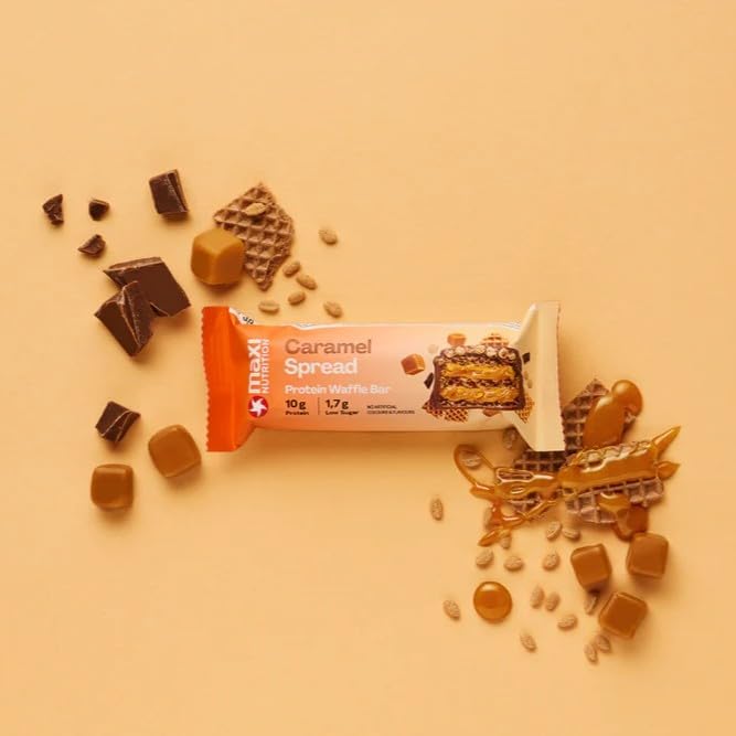 Maxi Nutrition - Protein Waffle Bar - Caramel Spread - Pack of 12 - 39 gm