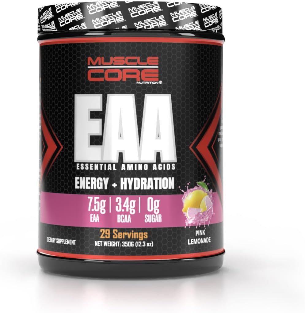 Muscle Core Nutrition - EAA Energy & Hydration Dietary Supplement - Pink Lemonade - 350 gm