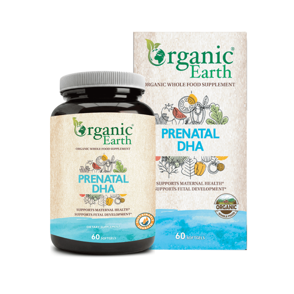 أورجانيك إيرث - مكمل للحمل 550 ملغ من حمض الدوكوساهيكسانويك - 60 كبسولة هلامية