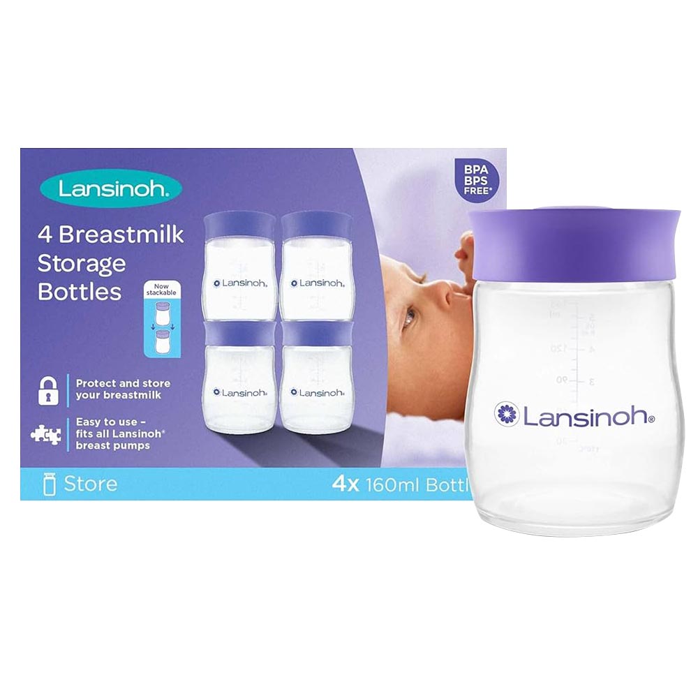 Lansinoh - Breastmilk Storage Bottles - 160ml - Pack of 4
