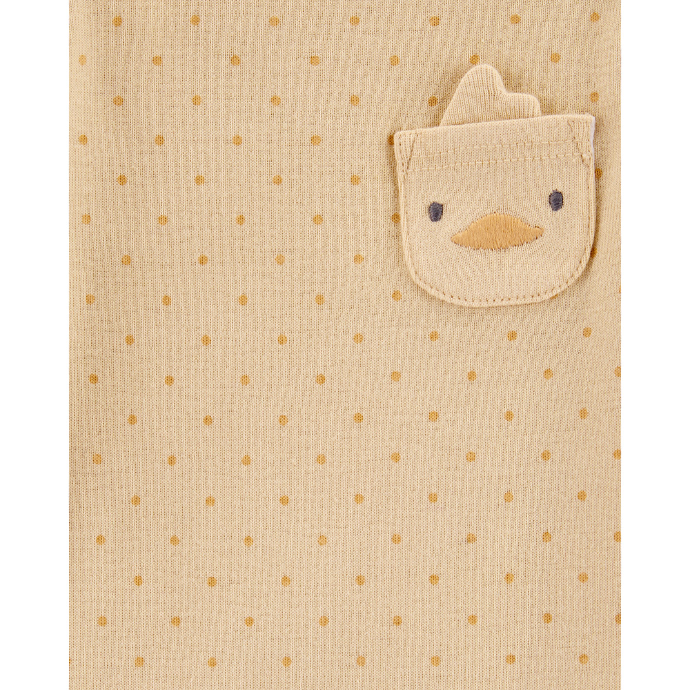 Carter's Baby Girl's Full Sleeves Bodysuit with Animal Face Pocket - 4 Pcs