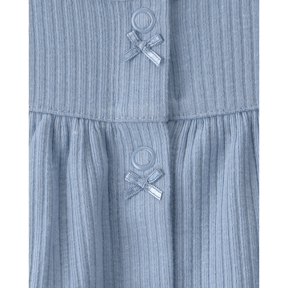 Carter's Baby Girl's Drop Needle Stitch Ruffled Sleeves Buttoned Creeper - Blue