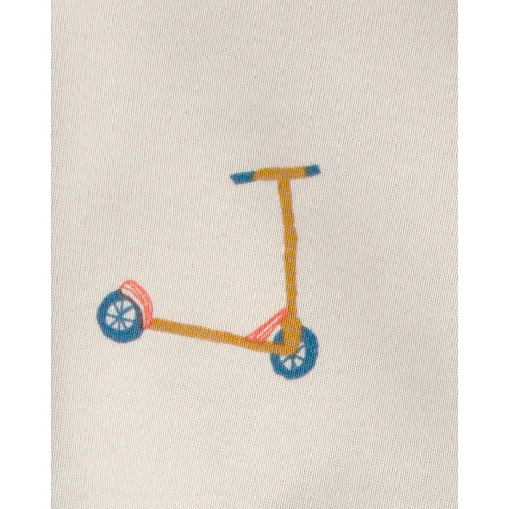 Carter's Baby Boy's Scooter Printed Short Sleeves Creeper - Ivory