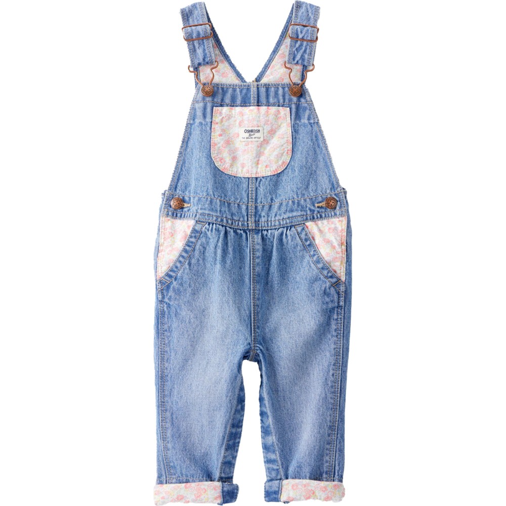 OshKosh B'Gosh - Baby Girl's Floral Patchwork Overalls - Denim