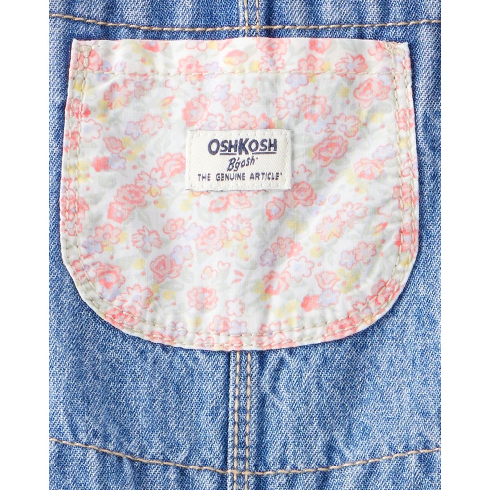OshKosh B'Gosh - Baby Girl's Floral Patchwork Overalls - Denim