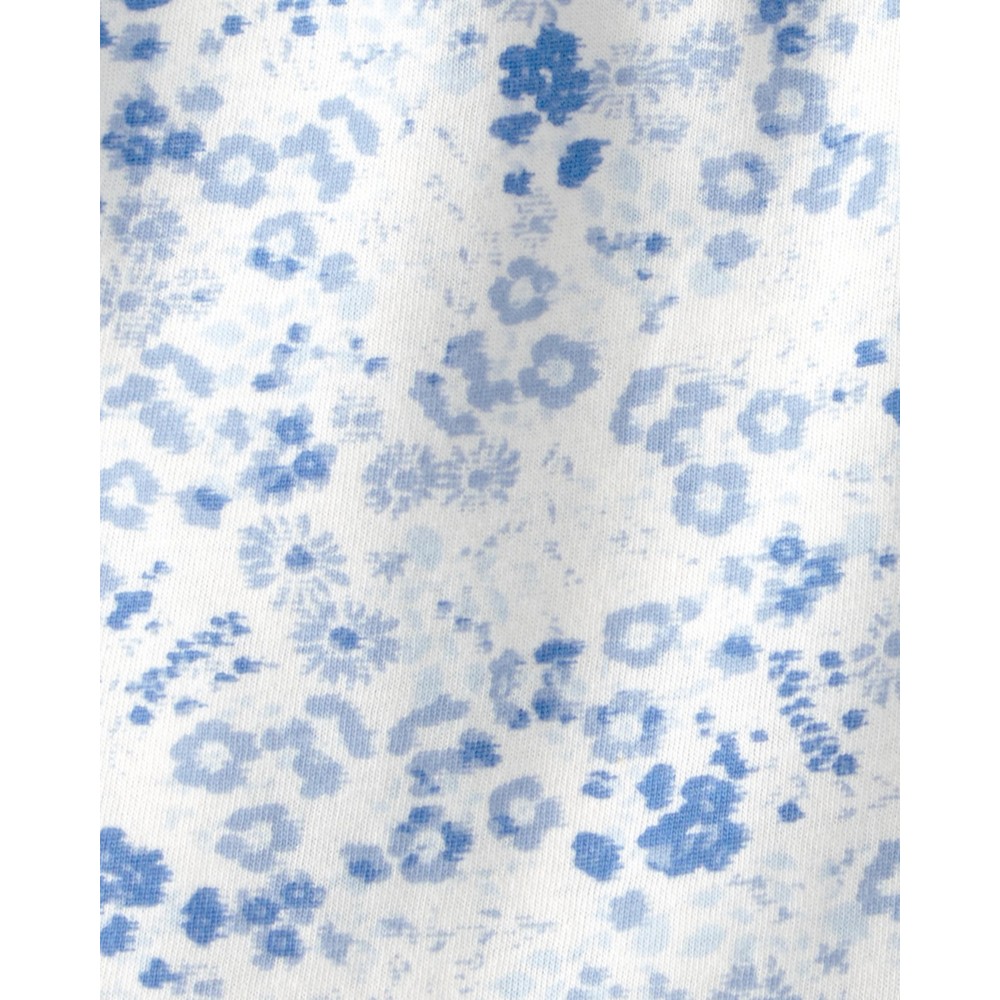 OshKosh B'Gosh - Baby Girl's Puff Sleeves Knit Floral Bodysuits - White/Blue