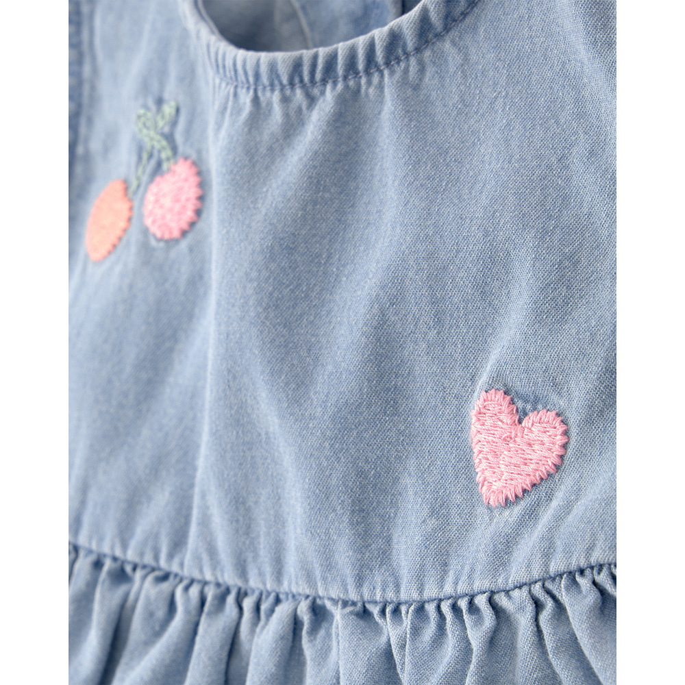 Carter's Baby Girl's Bodysuit with Peplum Top and Diaper Cover - Denim