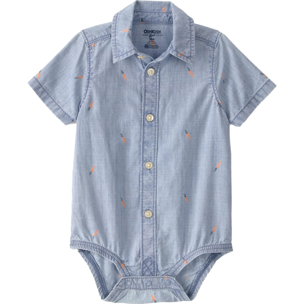 OshKosh B'Gosh - Baby Boy's Carrot Printed Short Sleeves Bodysuit - Blue