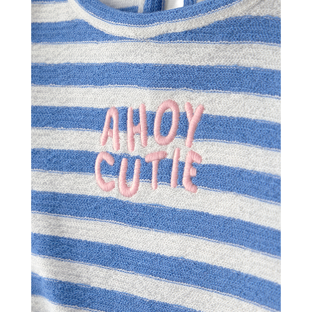 Carter's Baby Girl's Striped Top and Shorts - Blue - 2 Pcs