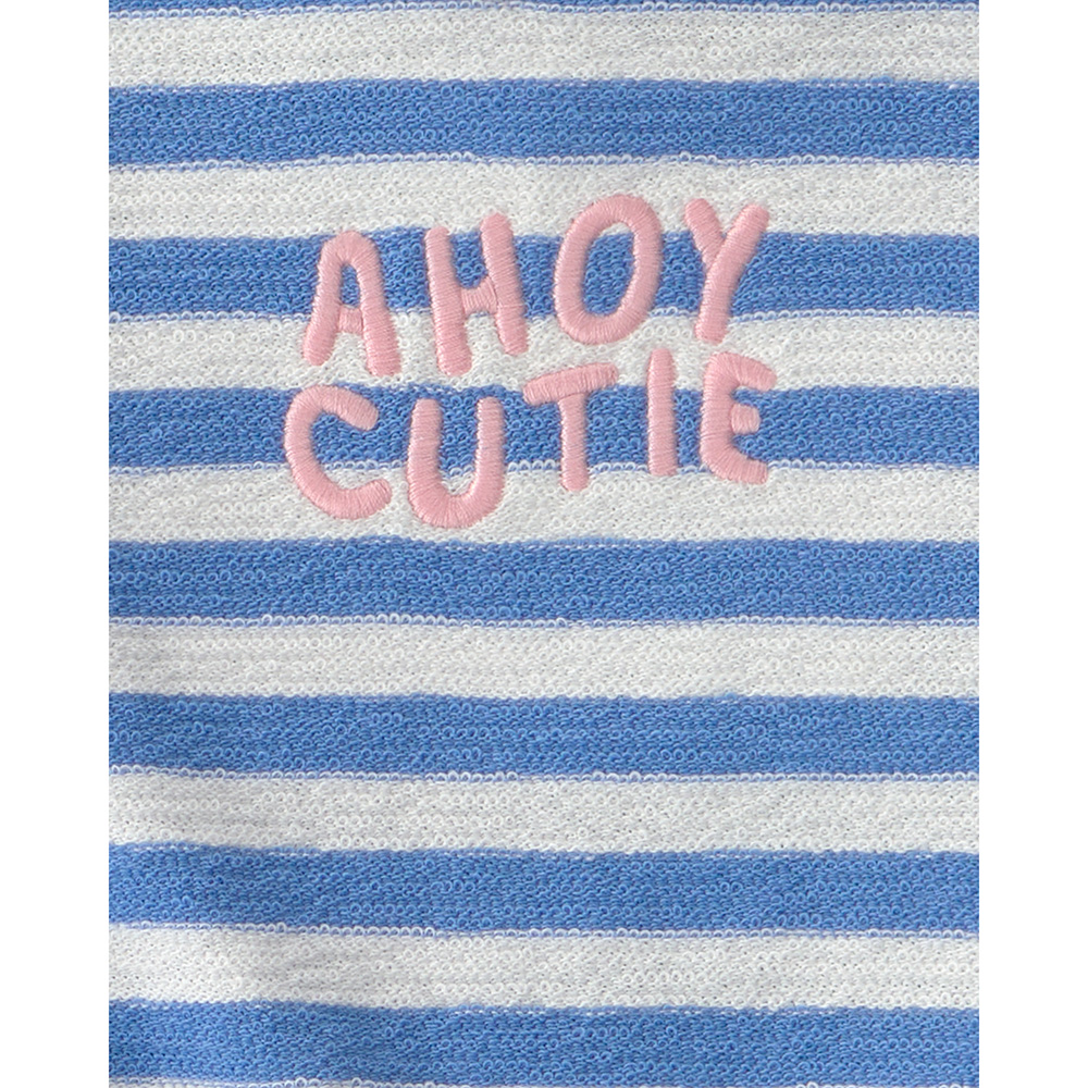 Carter's Baby Girl's Striped Top and Shorts - Blue - 2 Pcs