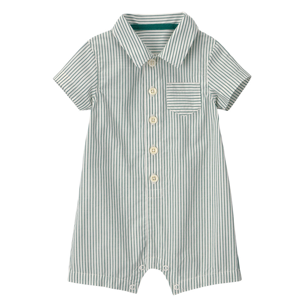 Carter's Baby Boy's Short Sleeves Striped Bodysuit - Green
