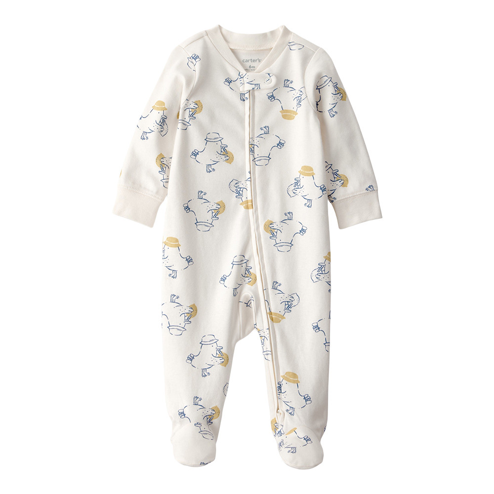 Carter's Baby Duck Printed Interlock Sleepsuit - Ivory