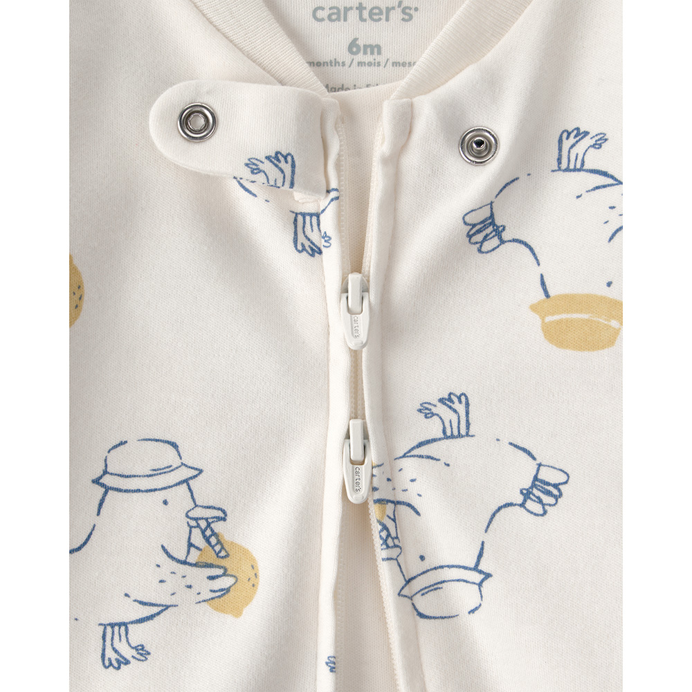 Carter's Baby Duck Printed Interlock Sleepsuit - Ivory