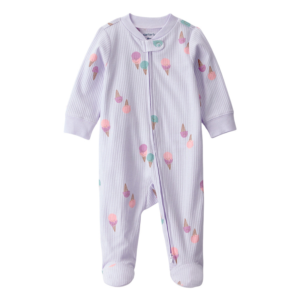 Carter's Baby Girl's Terry Ice Cream Printed Sleepsuit - Purple