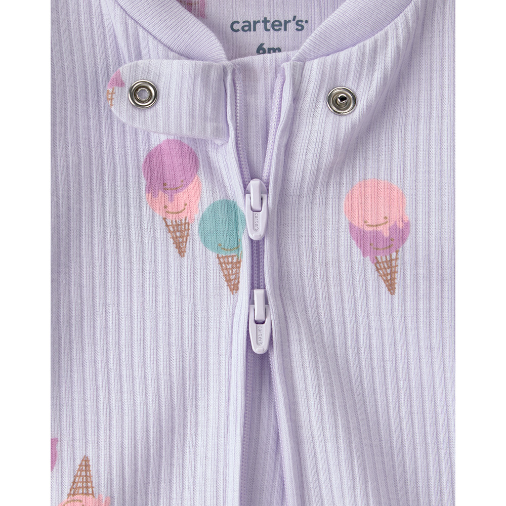 Carter's Baby Girl's Terry Ice Cream Printed Sleepsuit - Purple