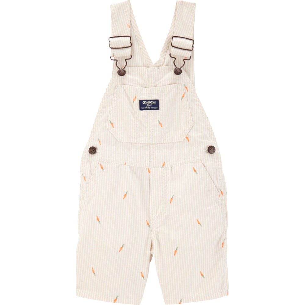 OshKosh B'Gosh - Boy's Carrot Printed Shortalls - Cream