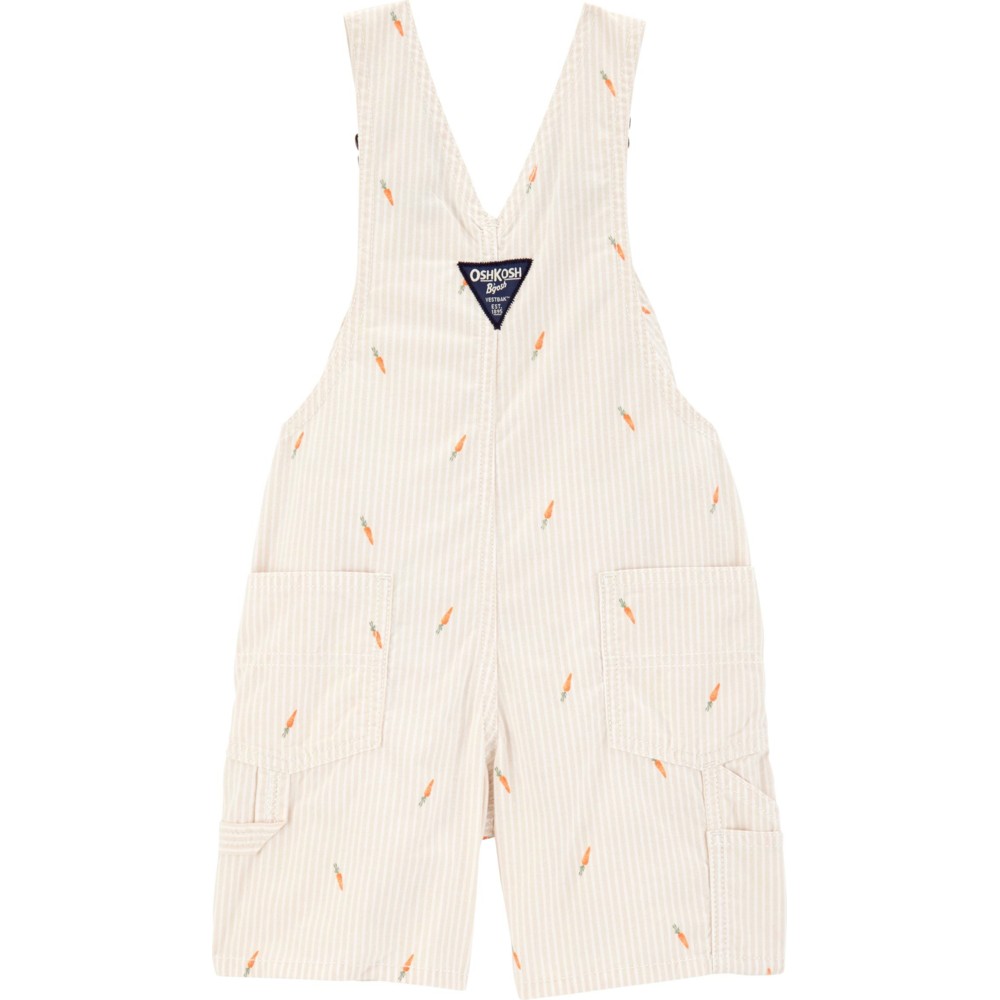 OshKosh B'Gosh - Boy's Carrot Printed Shortalls - Cream