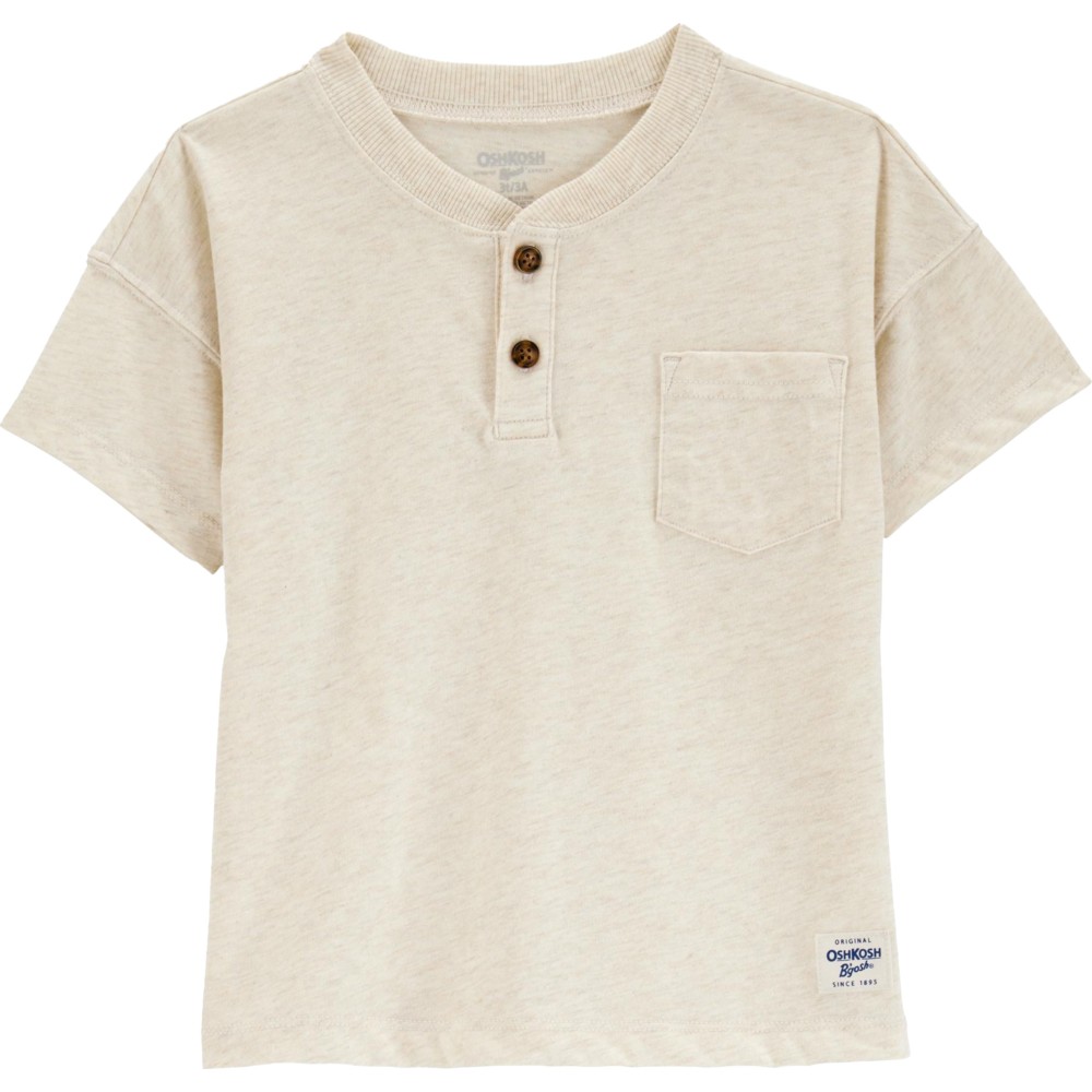 OshKosh B'Gosh - Boy's Short Sleeves Henley Neck T-Shirt - Cream