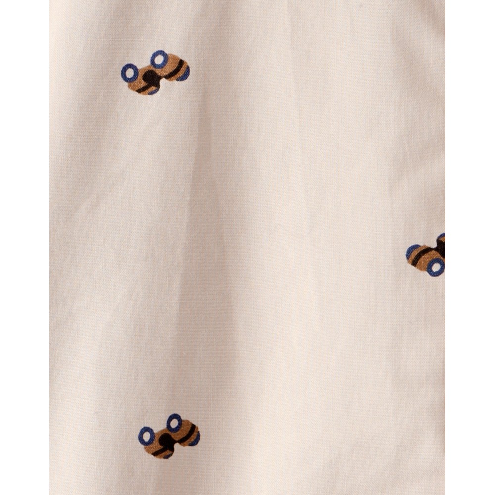 OshKosh B'Gosh - Boy's Printed Long Sleeves Woven Shirt - Beige