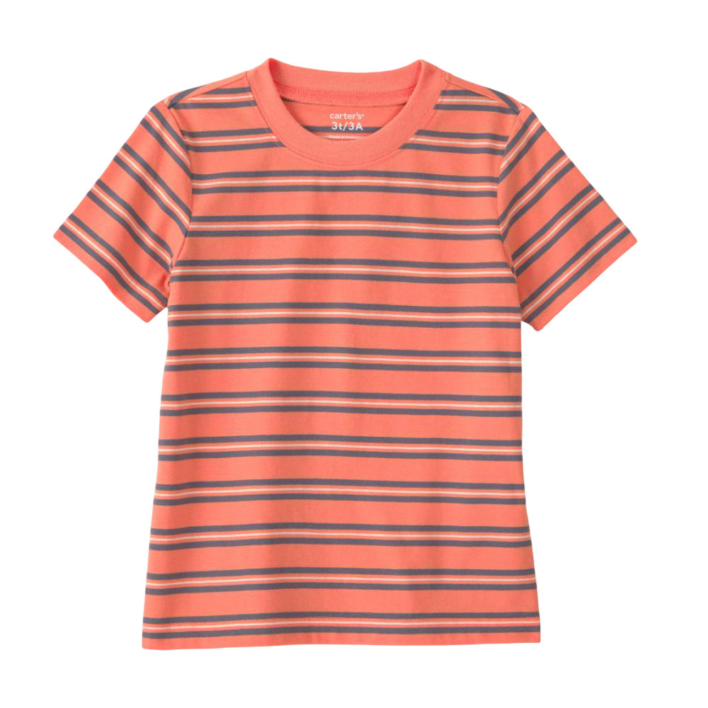 Carter's Boy's Striped Short Sleeves T-Shirt Orange/Blue
