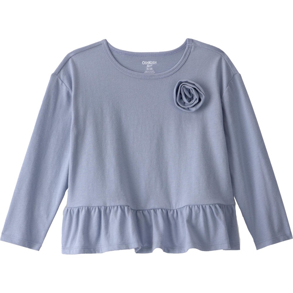 OshKosh B'Gosh - Girl's Full Sleeves Peplum Top - Blue