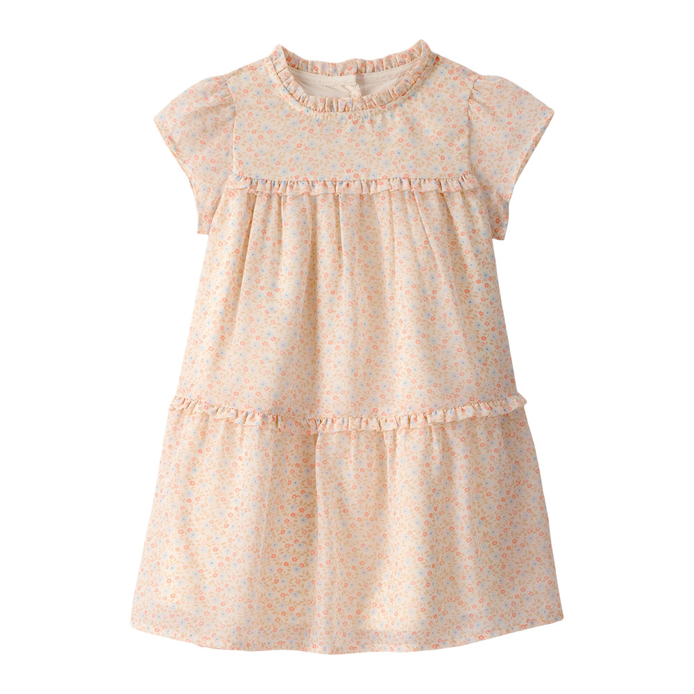 Carter's Girl's Floral Printed Chiffon Dress - Peach