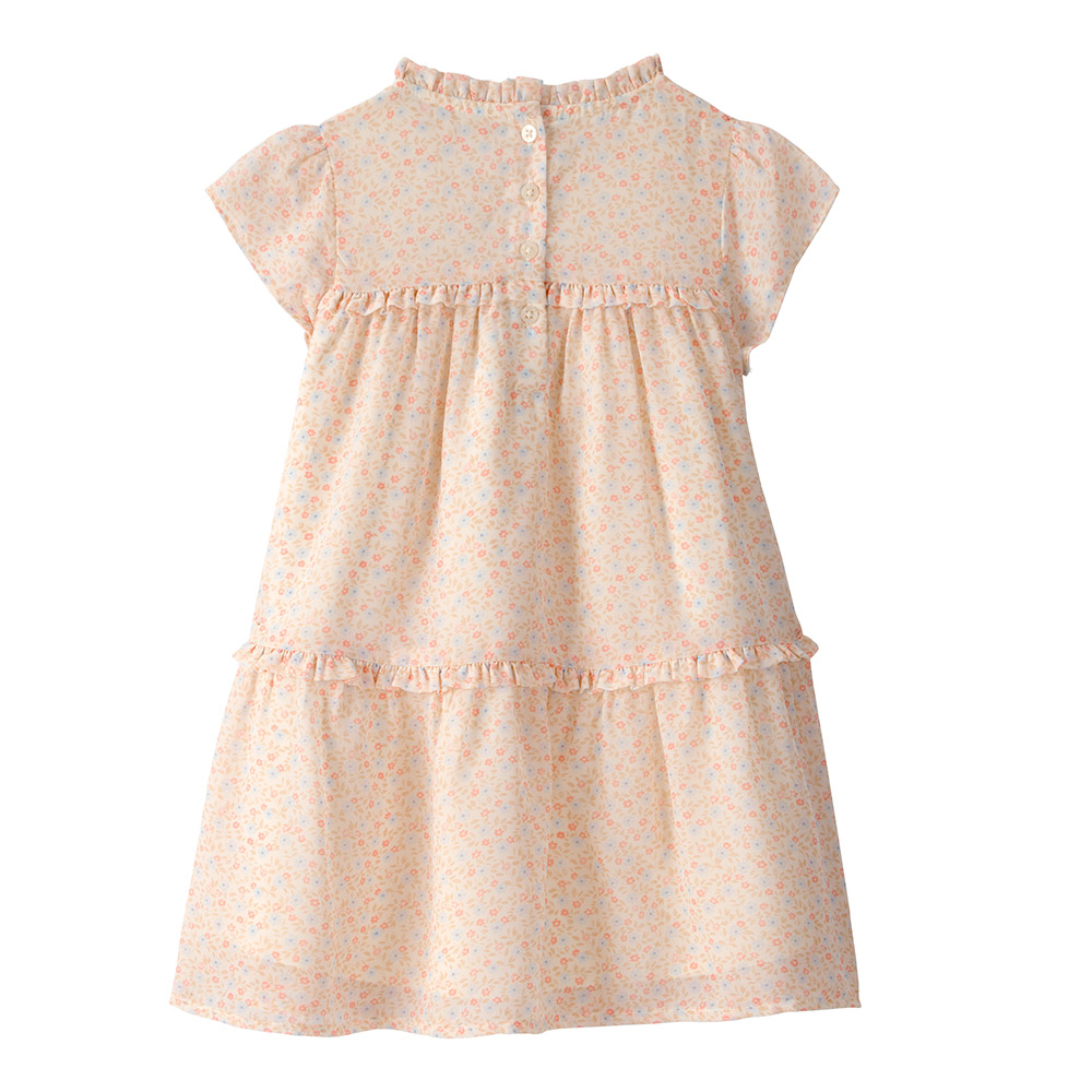 Carter's Girl's Floral Printed Chiffon Dress - Peach
