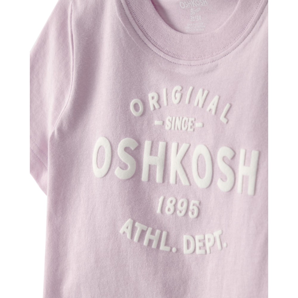 OshKosh B'Gosh - Girl's Round Neck Logo Printed Knit Tees - Purple