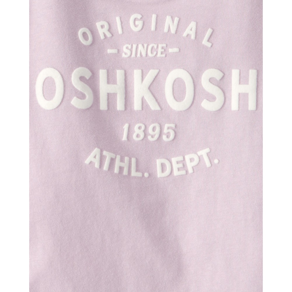 OshKosh B'Gosh - Girl's Round Neck Logo Printed Knit Tees - Purple