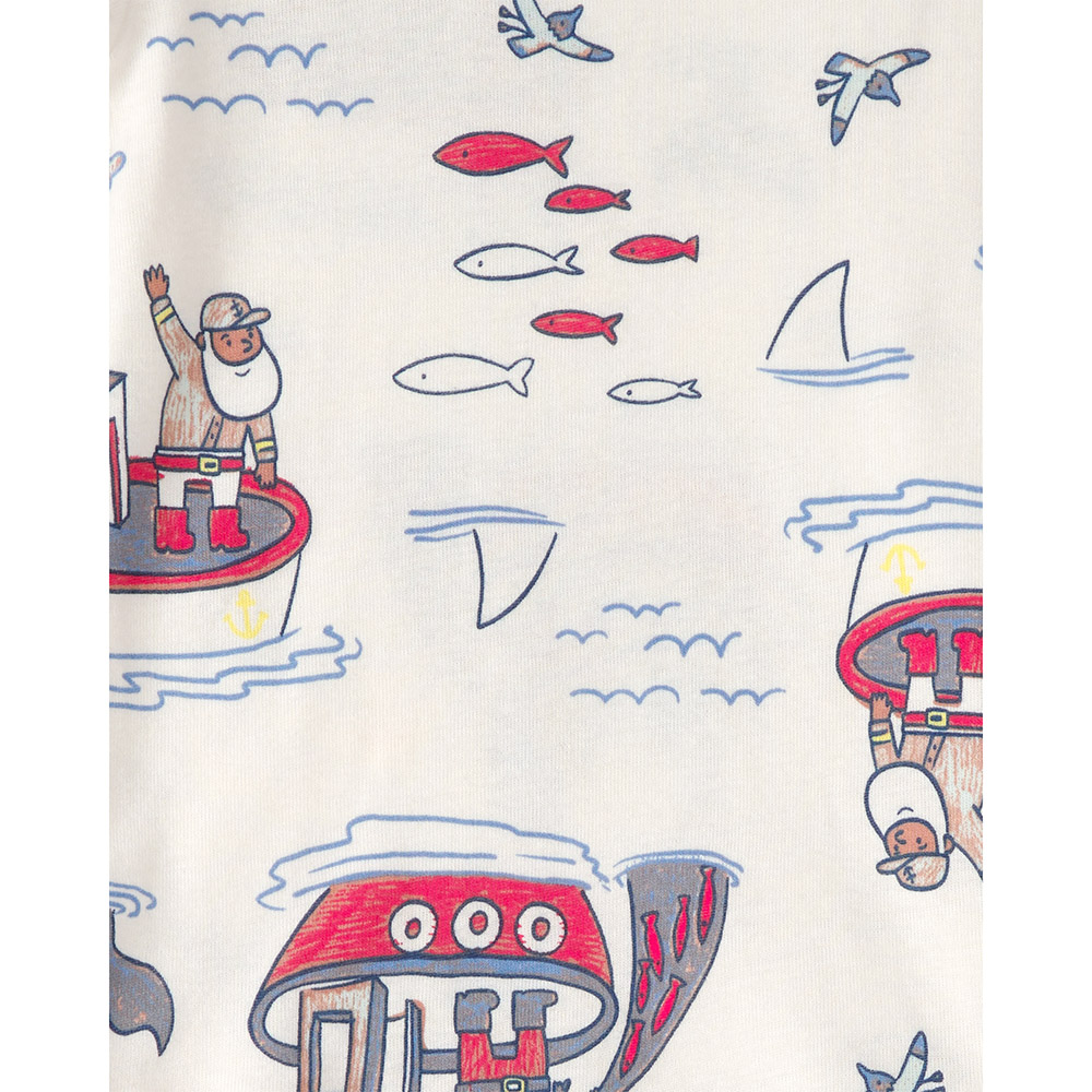 Carter's Boy's Cotton Mariner Printed Short Sleeves T-Shirt and Pyjama - 4 Pcs