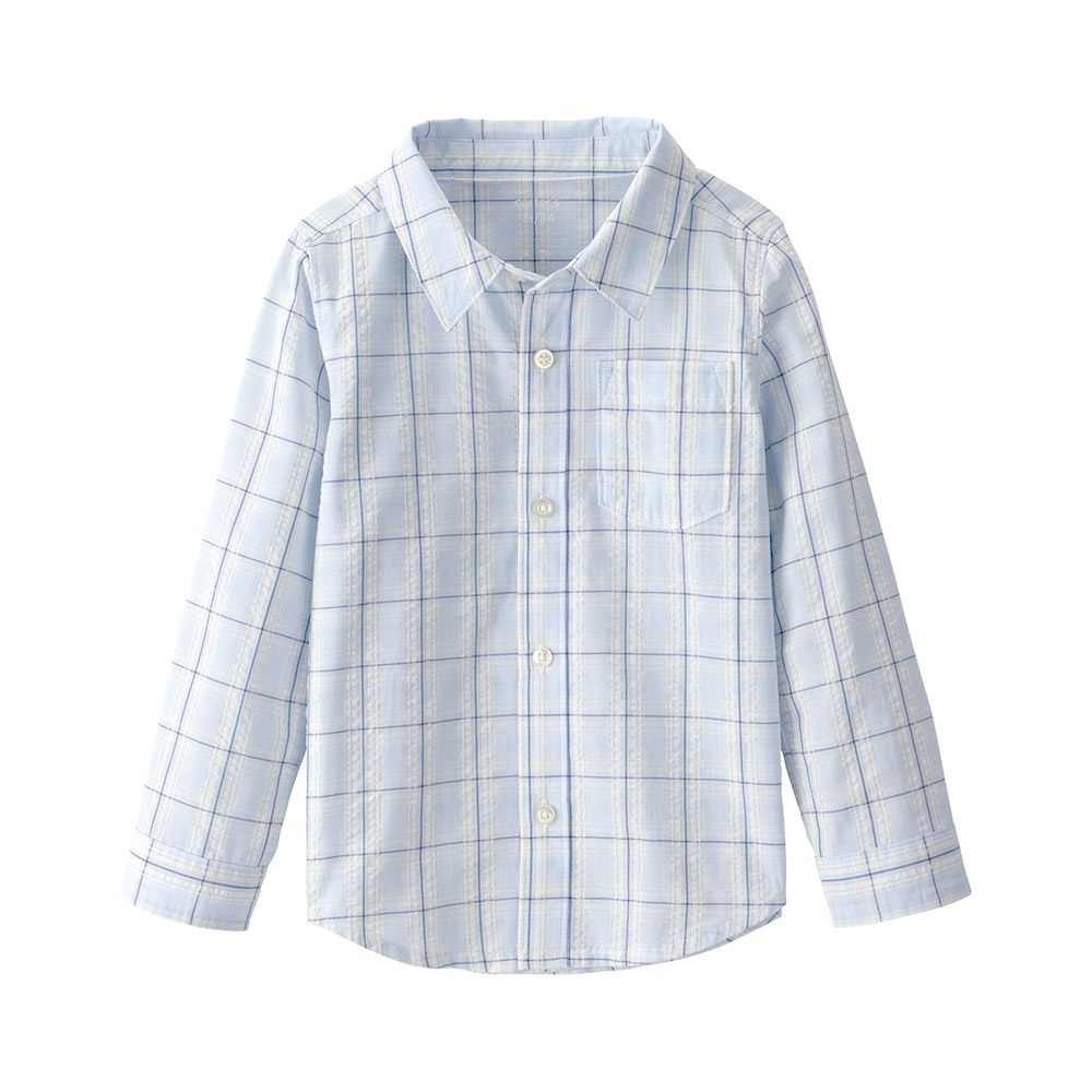 Carter's Boy's Gingham Woven Button-Front Long Sleeves Shirt