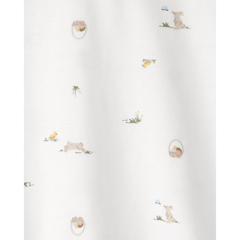 Carter's Boy's Bunny Printed Short Sleeves Knit Polo - White