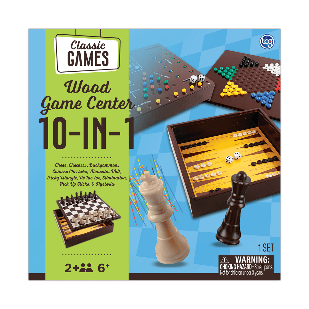 TCG - 10-In-1 Classic Solid Wood Game Center