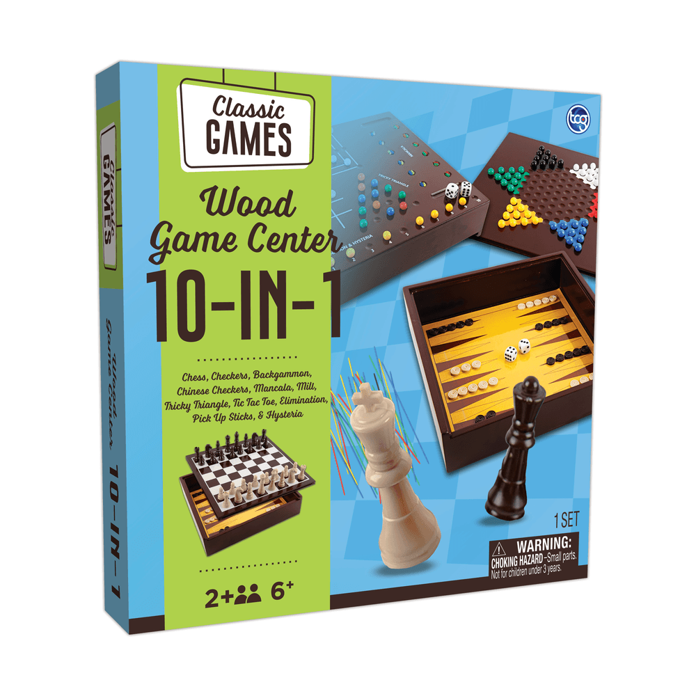 TCG - 10-In-1 Classic Solid Wood Game Center