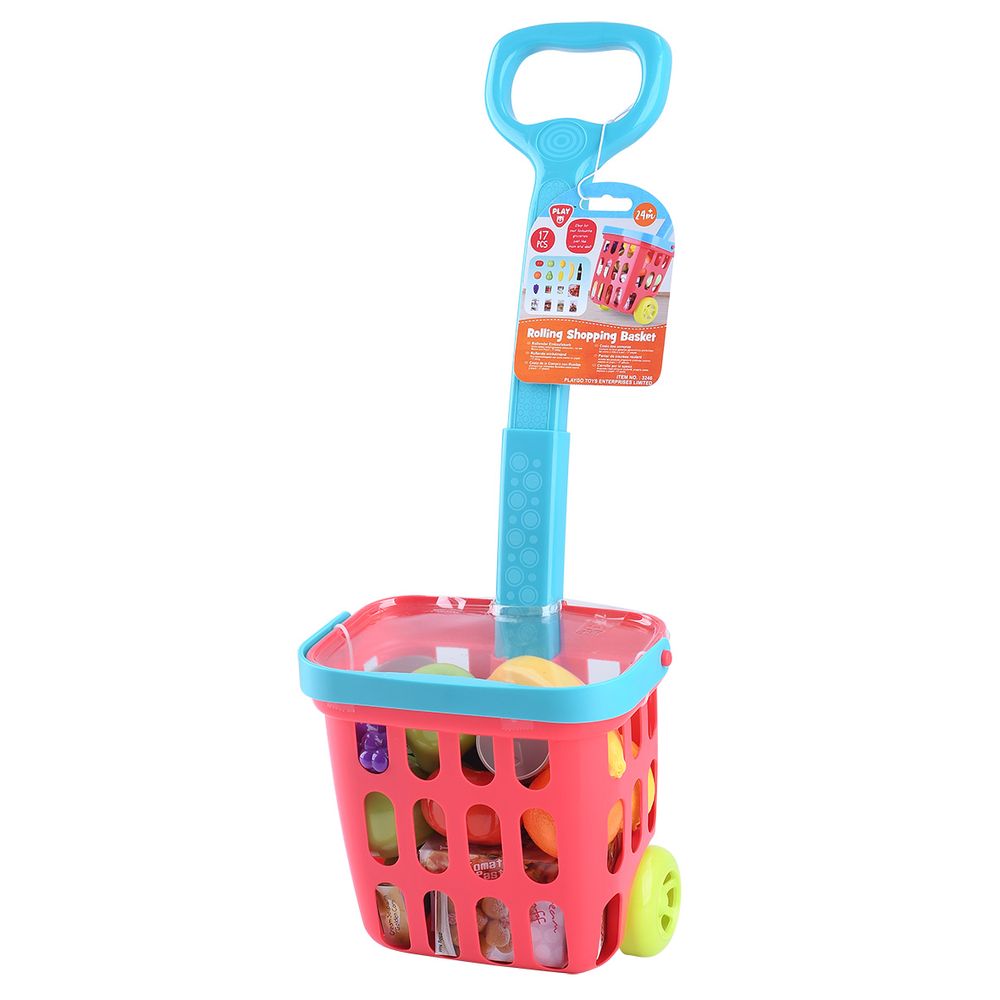 PlayGo - Rolling Shopping Basket - 17 Pcs