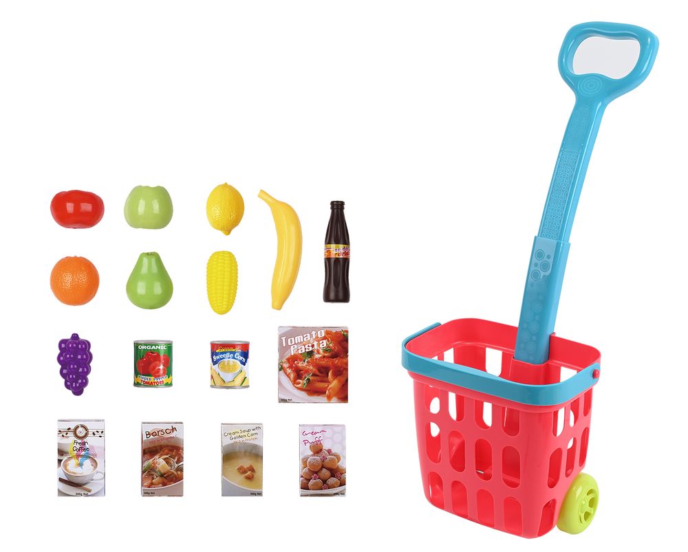 PlayGo - Rolling Shopping Basket - 17 Pcs