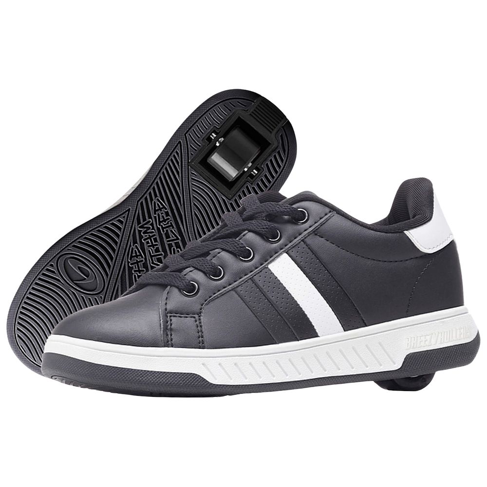 Breezy Rollers Shoes with Wheels for Kids - Black/White