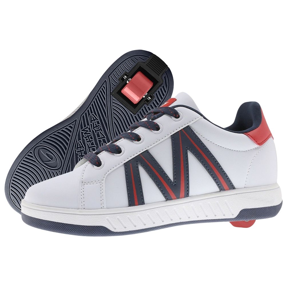 Breezy Rollers Shoes with Wheels for Kids - White/Blue