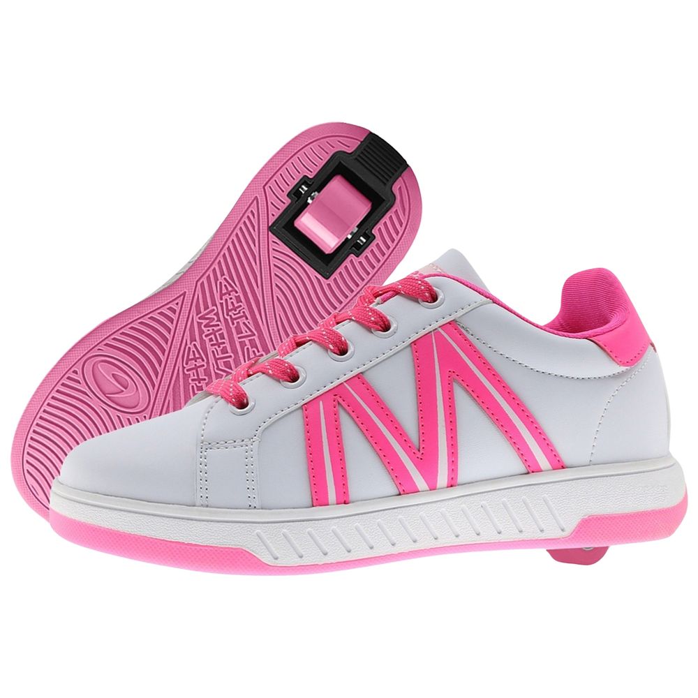 Breezy Rollers Shoes with Wheels for Kids - Pink/White