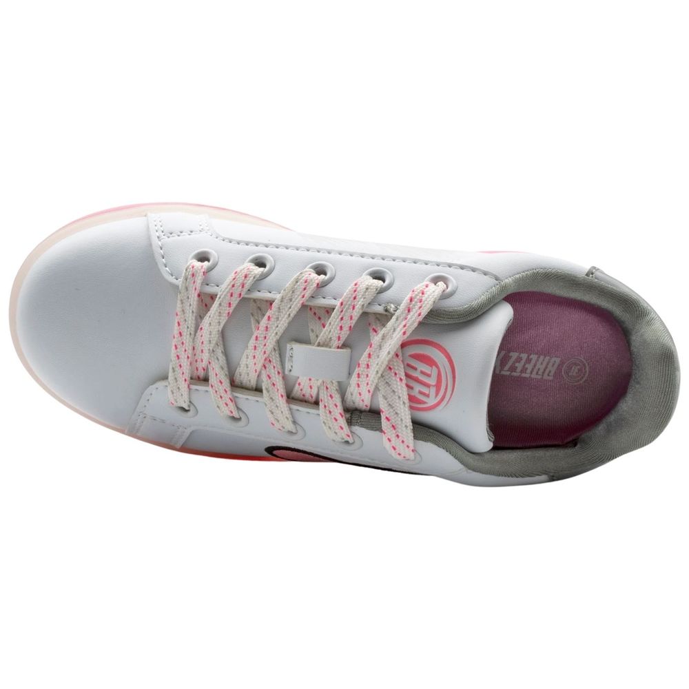Breezy Rollers Heart Design Shoes with Wheels for Kids - White