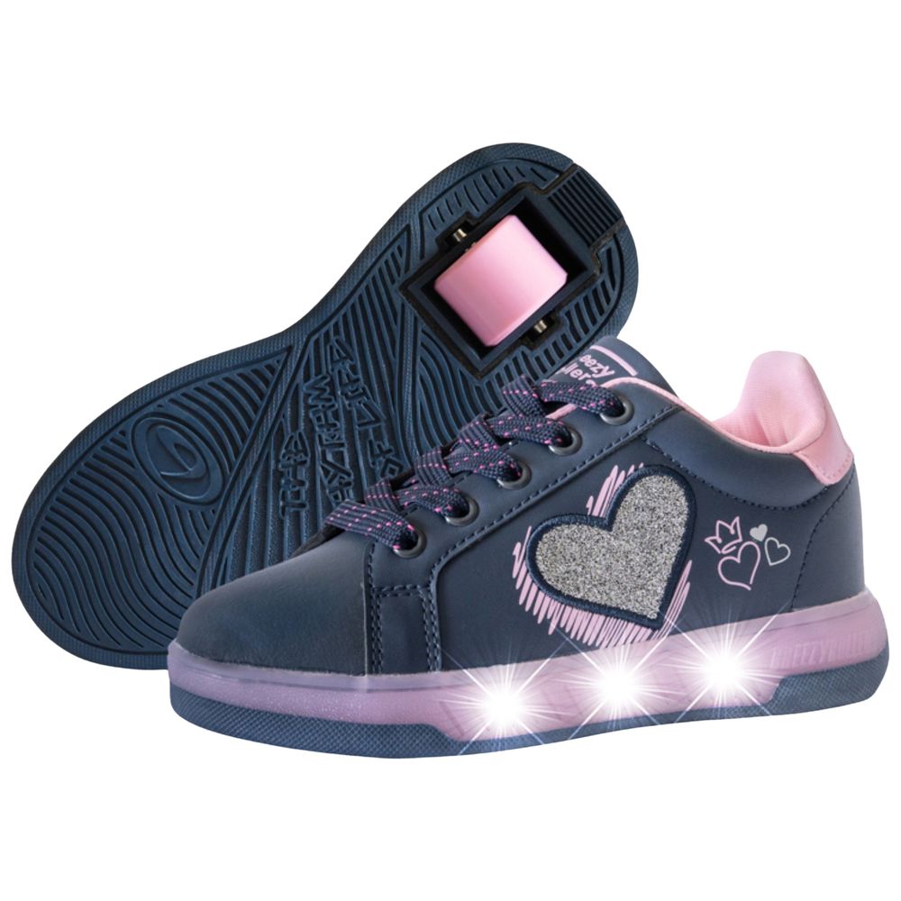 Breezy Rollers Shoes with Wheels for Kids Black/Pink