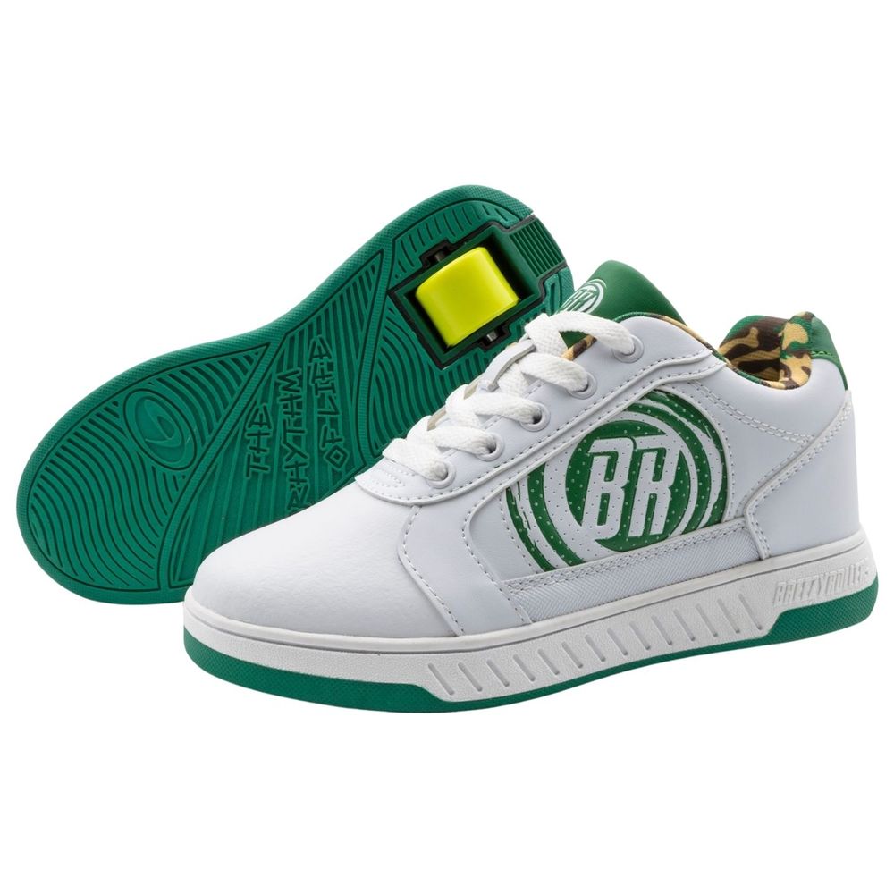 Breezy Rollers Shoes with Wheels for Kids White/Green