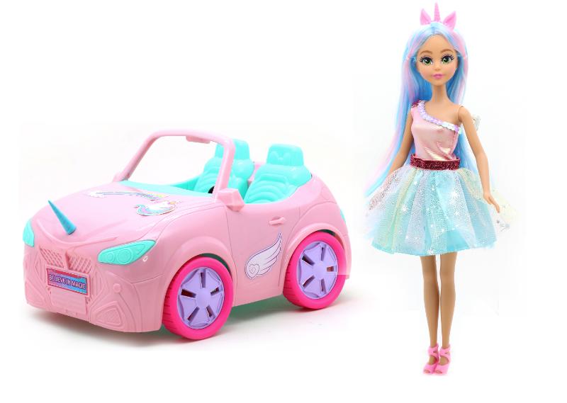 Funville - Dreameez Unicorn Doll With Car - 2 Pcs