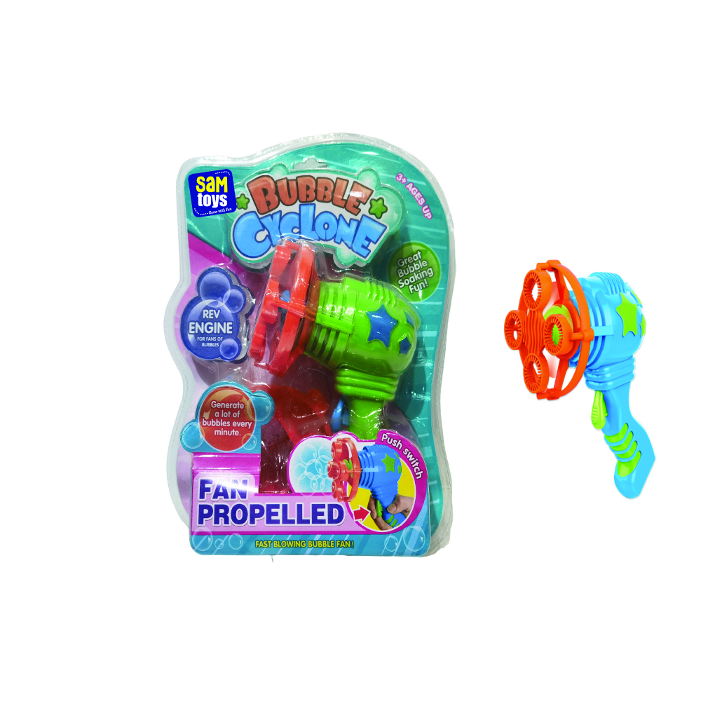 Sam Toys - Storm Bubble Gun  – Semi-auto Blowing Bubble Maker With Tray & Bubble Liquid Toy - For Boys And Girls