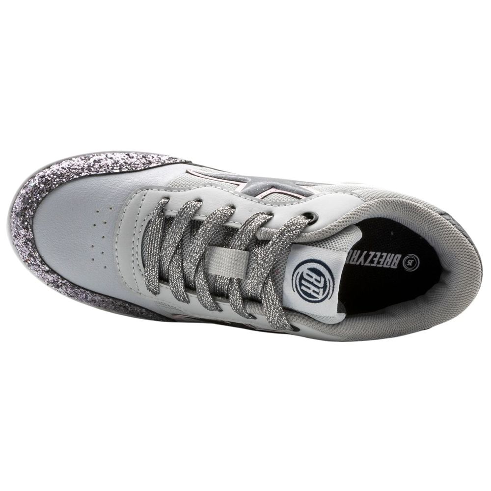 Breezy Rollers Glitter Shoes with Wheels for Kids - Silver
